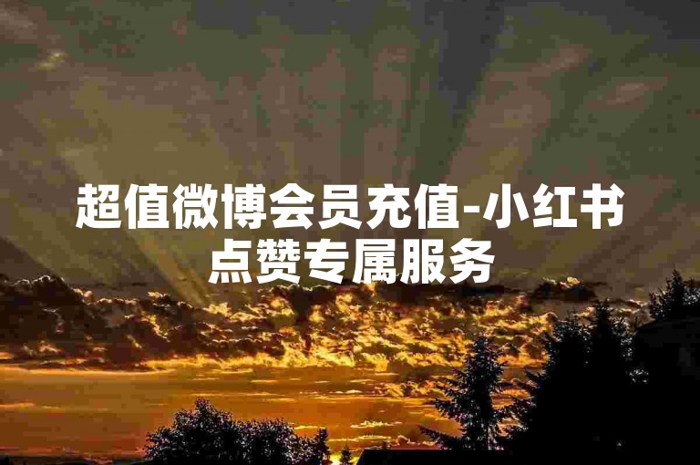 超值微博会员充值-小红书点赞专属服务