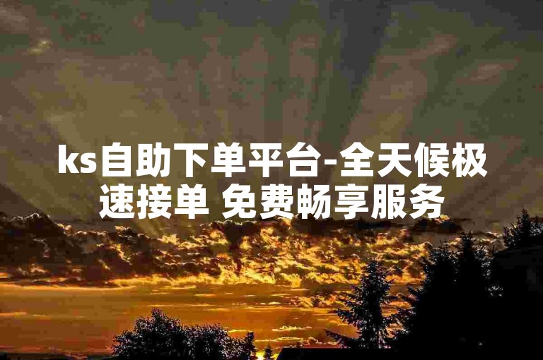 ks自助下单平台-全天候极速接单 免费畅享服务