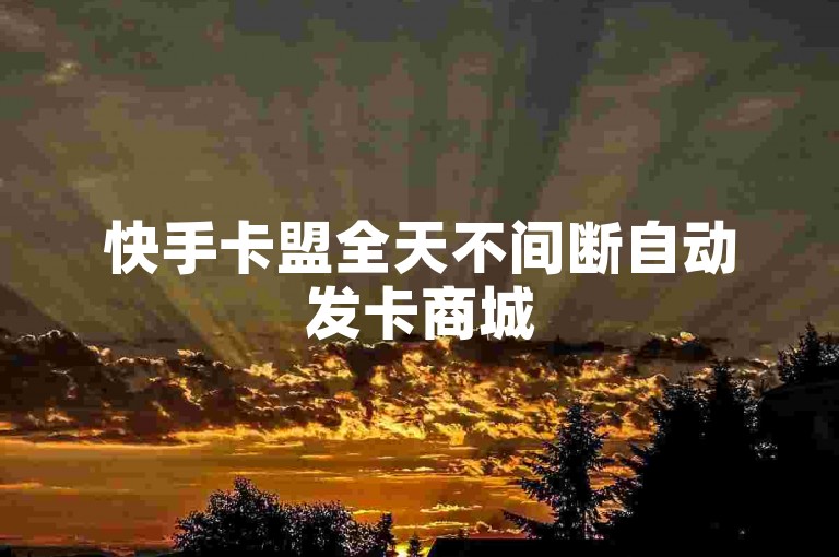 快手卡盟全天不间断自动发卡商城