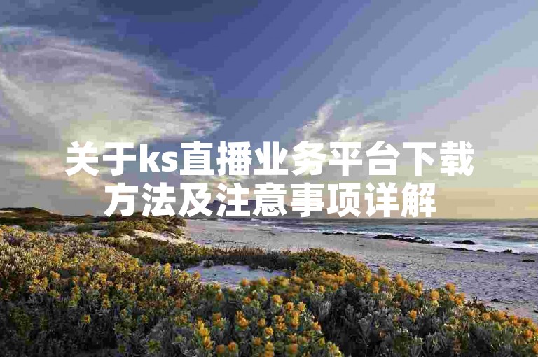 关于ks直播业务平台下载方法及注意事项详解
