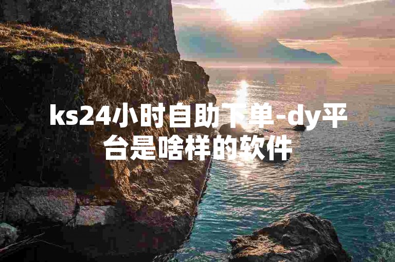 ks24小时自助下单-dy平台是啥样的软件