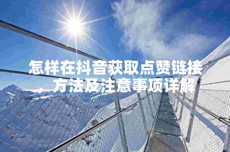 怎样在抖音获取点赞链接，方法及注意事项详解