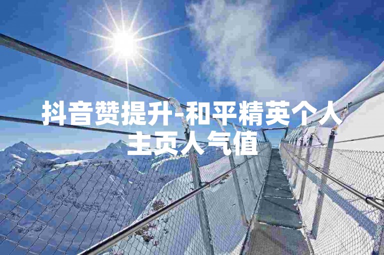 抖音赞提升-和平精英个人主页人气值