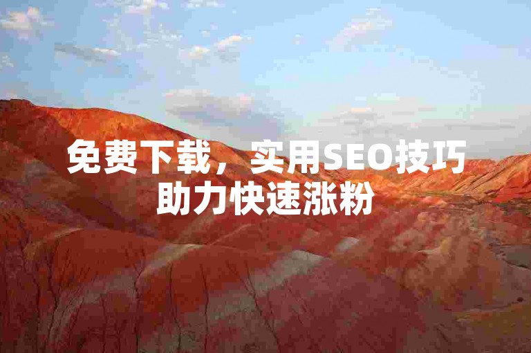 免费下载，实用SEO技巧助力快速涨粉