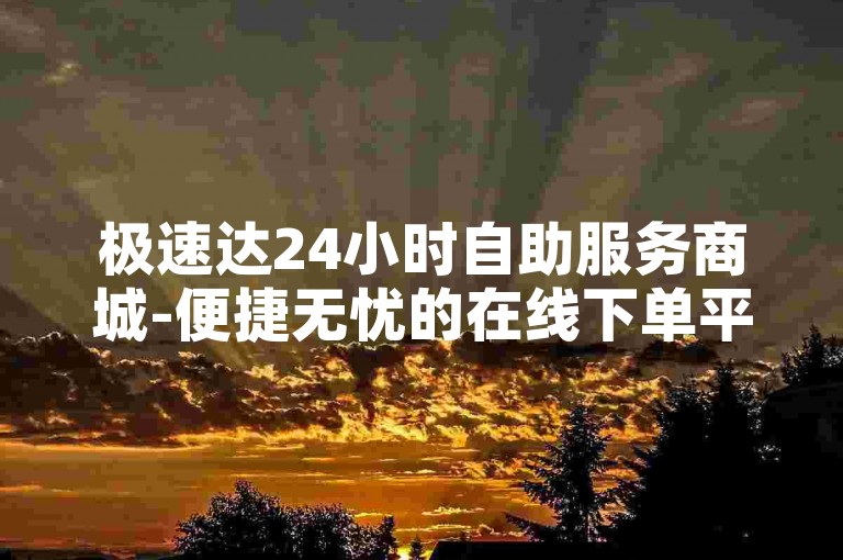 极速达24小时自助服务商城-便捷无忧的在线下单平台