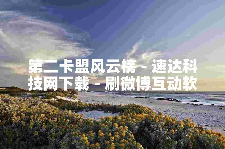 第二卡盟风云榜 - 速达科技网下载 - 刷微博互动软件