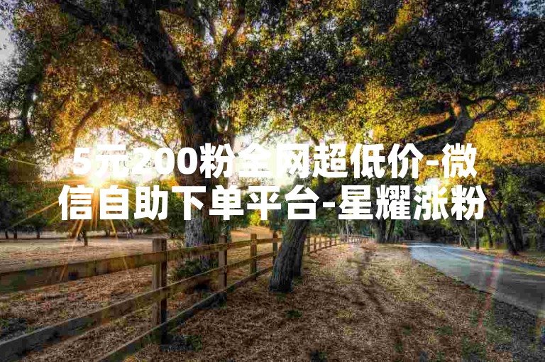 5元200粉全网超低价-微信自助下单平台-星耀涨粉网-抖音免费增粉增评论工具