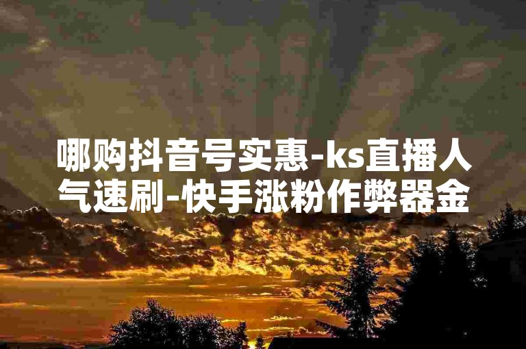 哪购抖音号实惠-ks直播人气速刷-快手涨粉作弊器金币狂刷