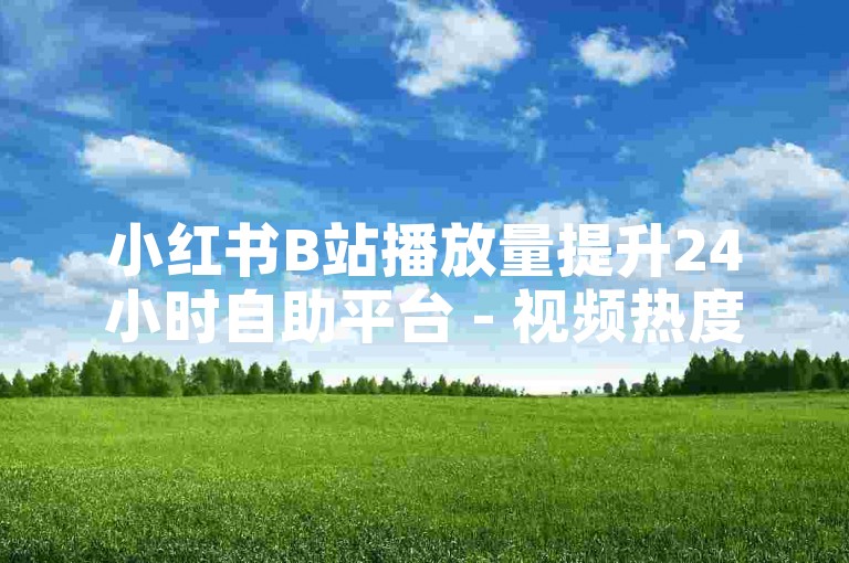 小红书B站播放量提升24小时自助平台 - 视频热度助力链接何处寻