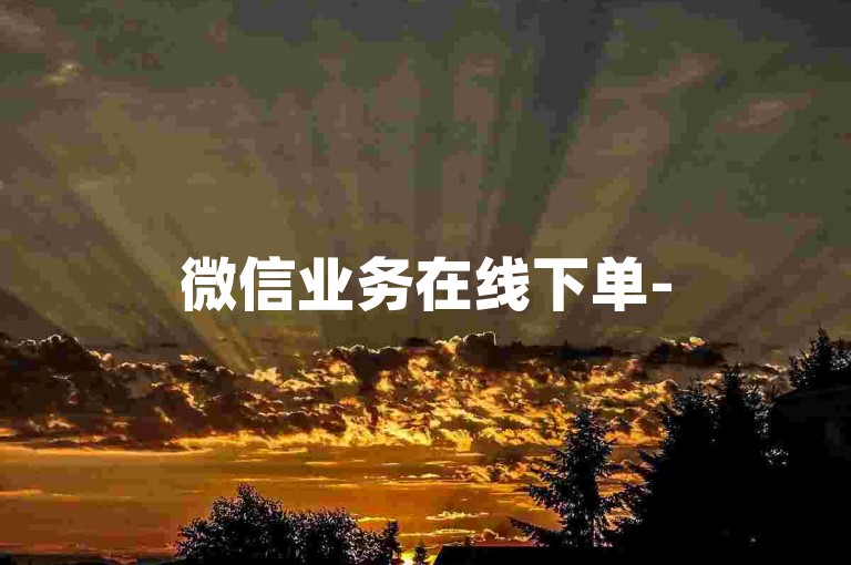 微信业务在线下单-