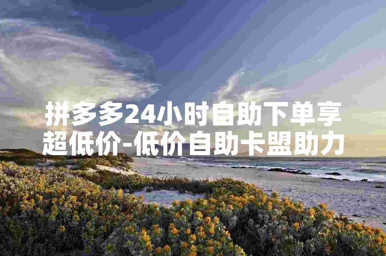 拼多多24小时自助下单享超低价-低价自助卡盟助力SEO优化