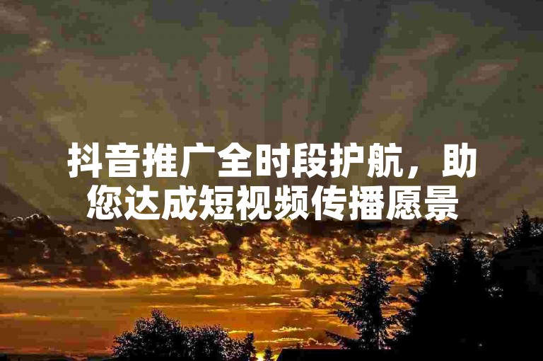 抖音推广全时段护航，助您达成短视频传播愿景