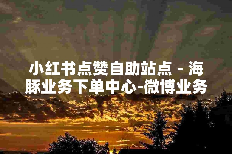 小红书点赞自助站点 - 海豚业务下单中心-微博业务处理平台免费处理服务