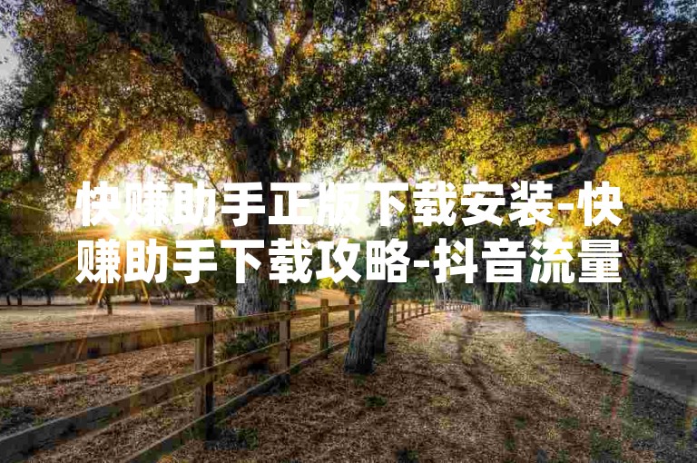 快赚助手正版下载安装-快赚助手下载攻略-抖音流量购买平台-dy哪里买粉丝惊喜不断！