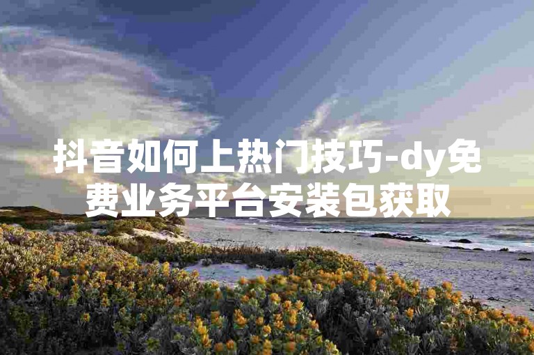 抖音如何上热门技巧-dy免费业务平台安装包获取