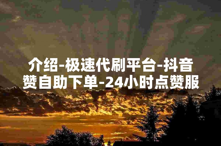 介绍-极速代刷平台-抖音赞自助下单-24小时点赞服务
