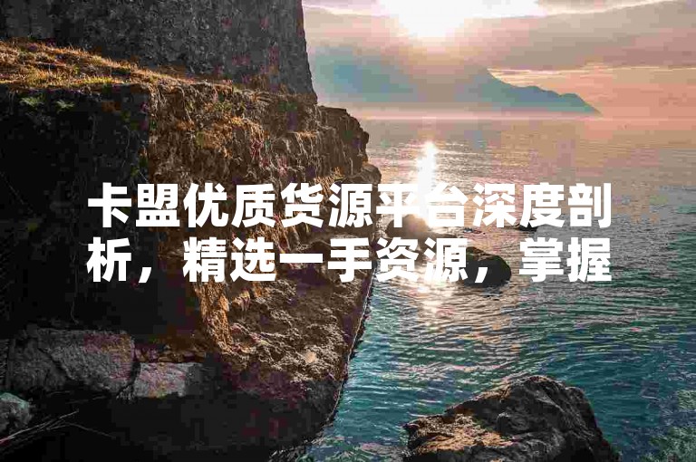 卡盟优质货源平台深度剖析，精选一手资源，掌握最新拿货秘籍！2024必备