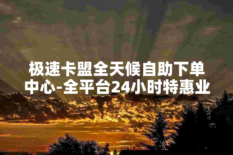 极速卡盟全天候自助下单中心-全平台24小时特惠业务自助选购站