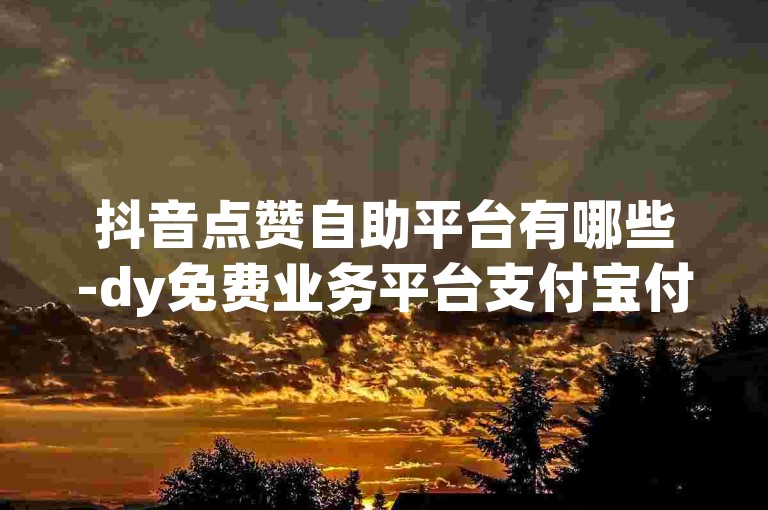 抖音点赞自助平台有哪些-dy免费业务平台支付宝付款