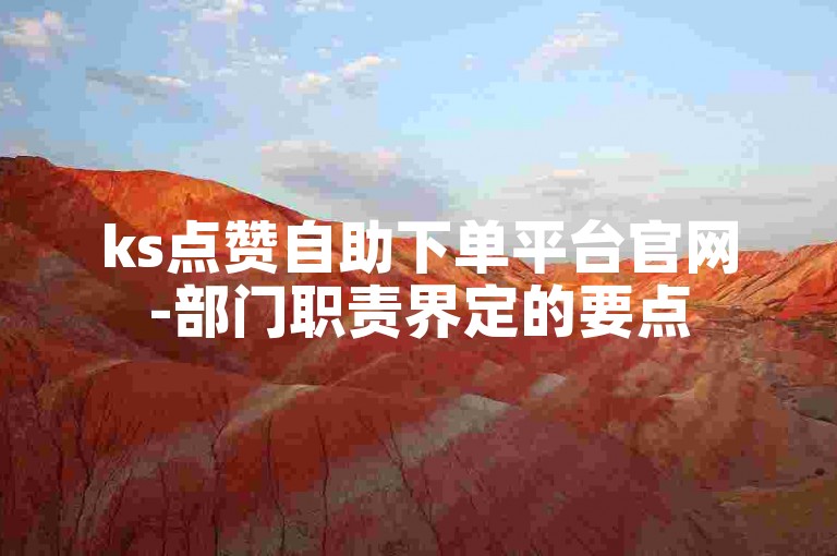 ks点赞自助下单平台官网-部门职责界定的要点