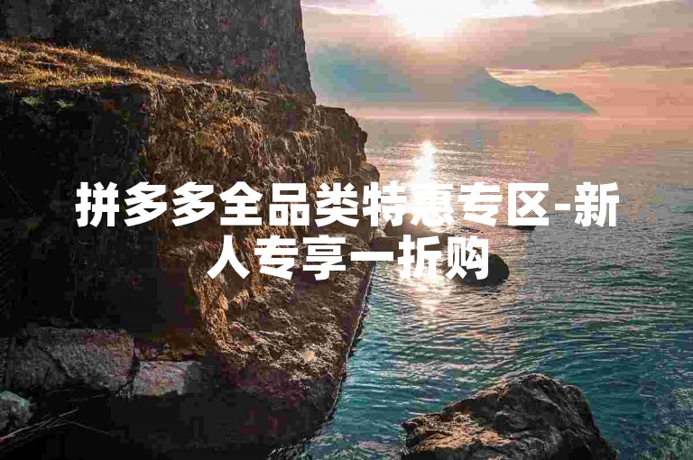 拼多多全品类特惠专区-新人专享一折购