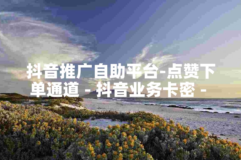 抖音推广自助平台-点赞下单通道 - 抖音业务卡密 - 抖音特惠业务全网低价