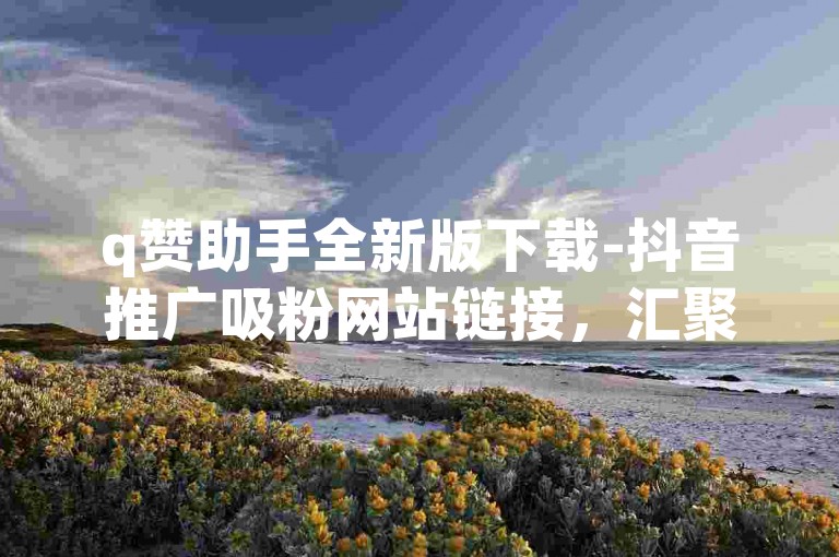 q赞助手全新版下载-抖音推广吸粉网站链接，汇聚于此