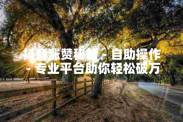 抖音涨赞秘籍 - 自助操作 - 专业平台助你轻松破万赞