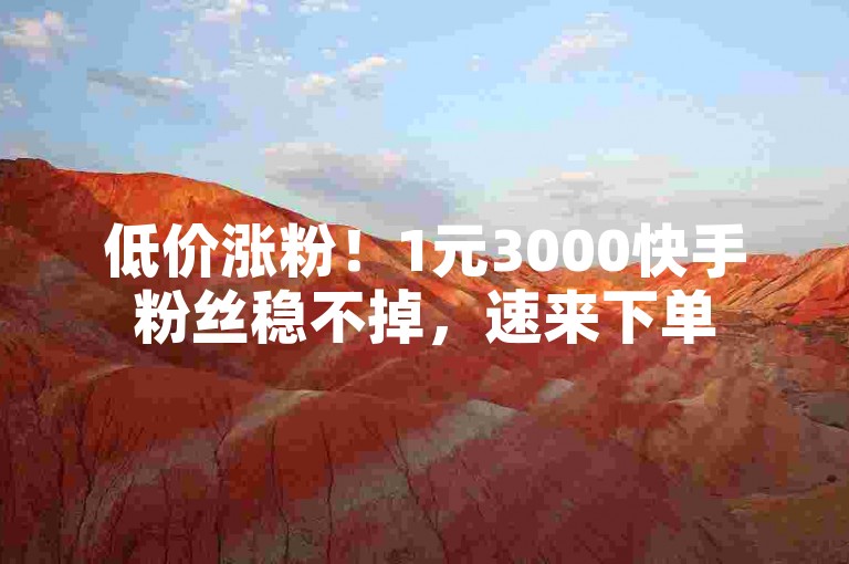 低价涨粉！1元3000快手粉丝稳不掉，速来下单