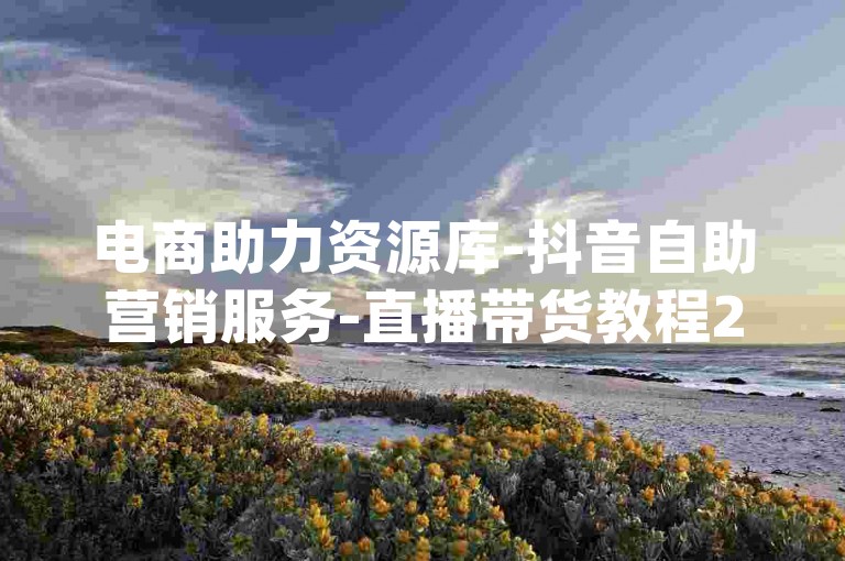 电商助力资源库-抖音自助营销服务-直播带货教程200套-dy刷五分500赞