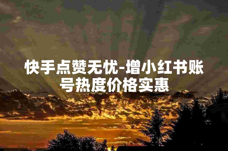 快手点赞无忧-增小红书账号热度价格实惠