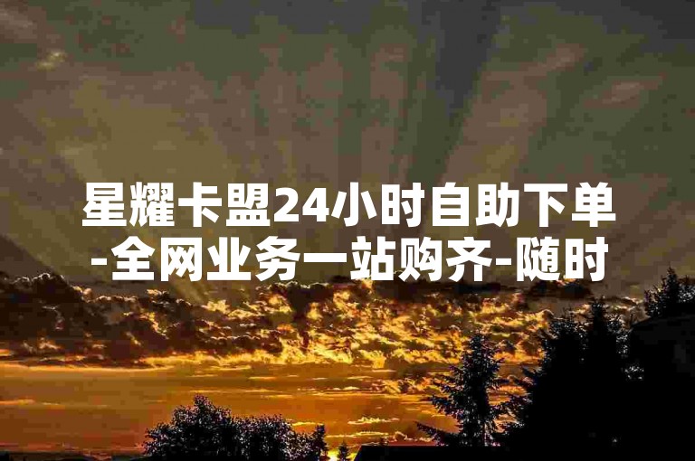 星耀卡盟24小时自助下单-全网业务一站购齐-随时畅享便捷服务