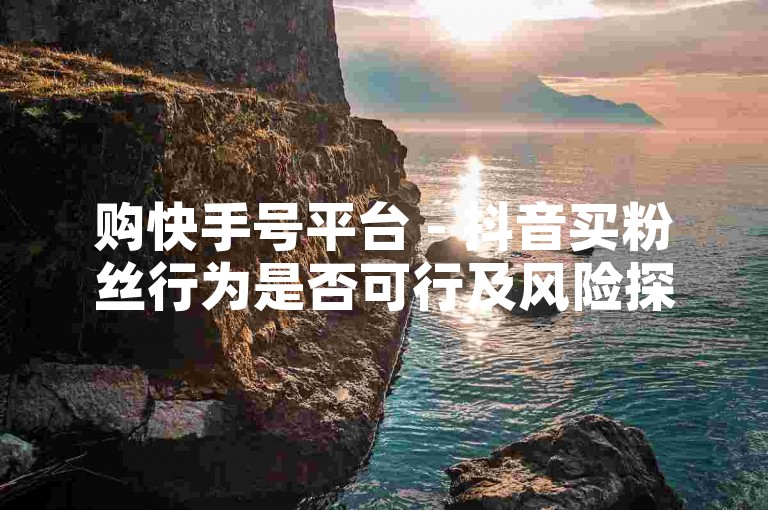 购快手号平台 - 抖音买粉丝行为是否可行及风险探究