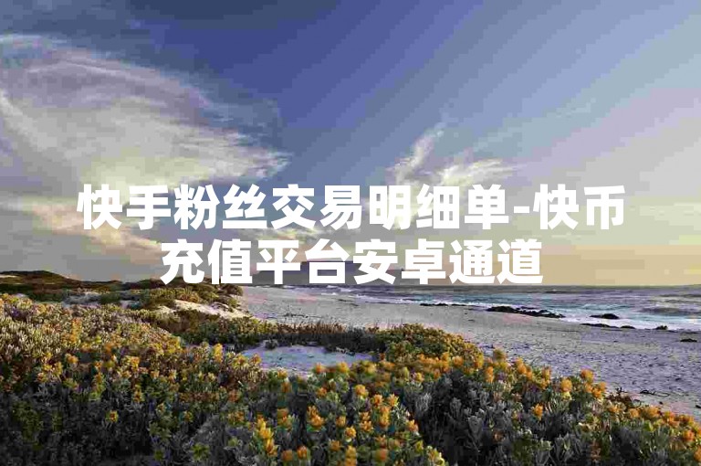 快手粉丝交易明细单-快币充值平台安卓通道
