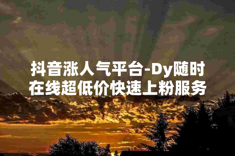 抖音涨人气平台-Dy随时在线超低价快速上粉服务