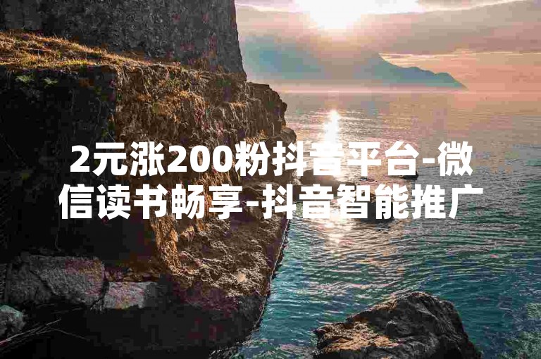 2元涨200粉抖音平台-微信读书畅享-抖音智能推广吸粉工具-云店铺全天自助选购软件