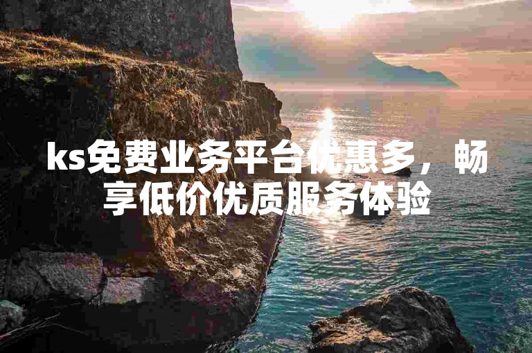 ks免费业务平台优惠多，畅享低价优质服务体验