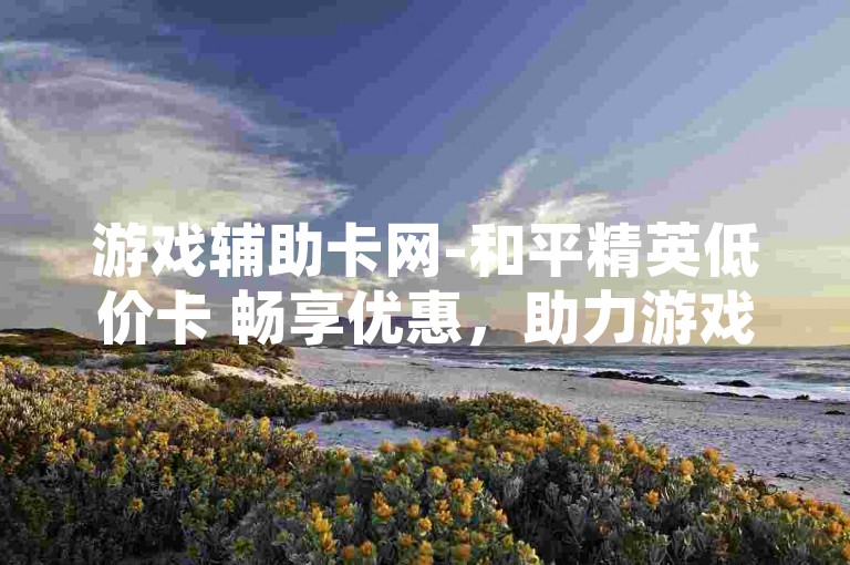 游戏辅助卡网-和平精英低价卡 畅享优惠，助力游戏新征程！