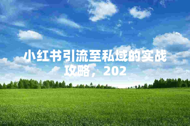 小红书引流至私域的实战攻略，2025年最新方法，轻松实现流量转化！