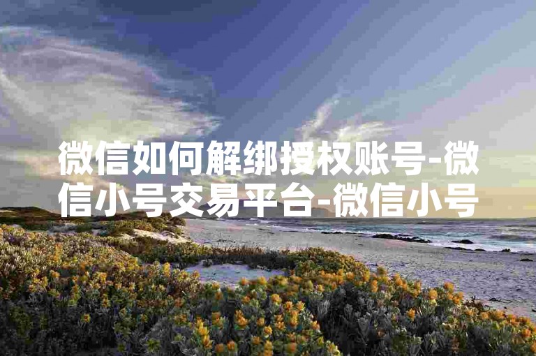 微信如何解绑授权账号-微信小号交易平台-微信小号出售商