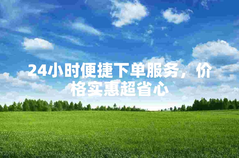 24小时便捷下单服务，价格实惠超省心