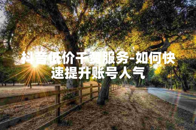 抖音低价千赞服务-如何快速提升账号人气