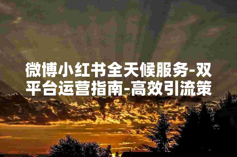 微博小红书全天候服务-双平台运营指南-高效引流策略与实战技巧