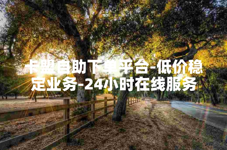 卡盟自助下单平台-低价稳定业务-24小时在线服务
