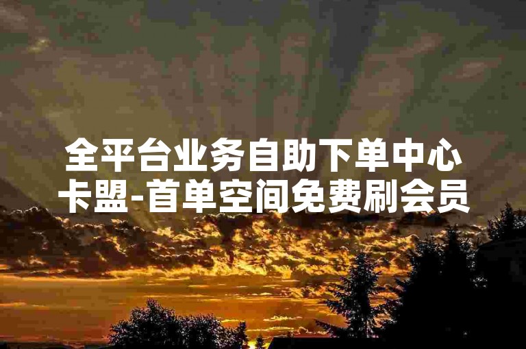 全平台业务自助下单中心卡盟-首单空间免费刷会员-24h超低价自助平台