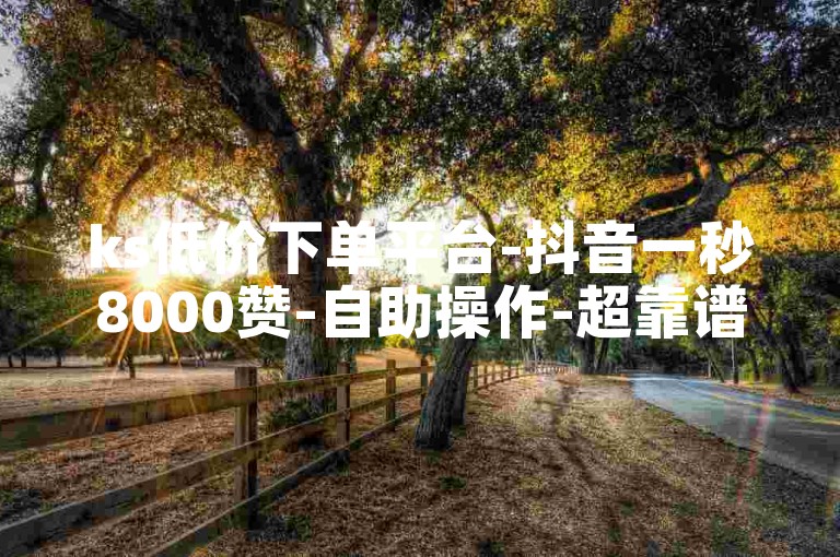 ks低价下单平台-抖音一秒8000赞-自助操作-超靠谱平台