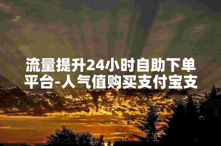 流量提升24小时自助下单平台-人气值购买支付宝支付网站