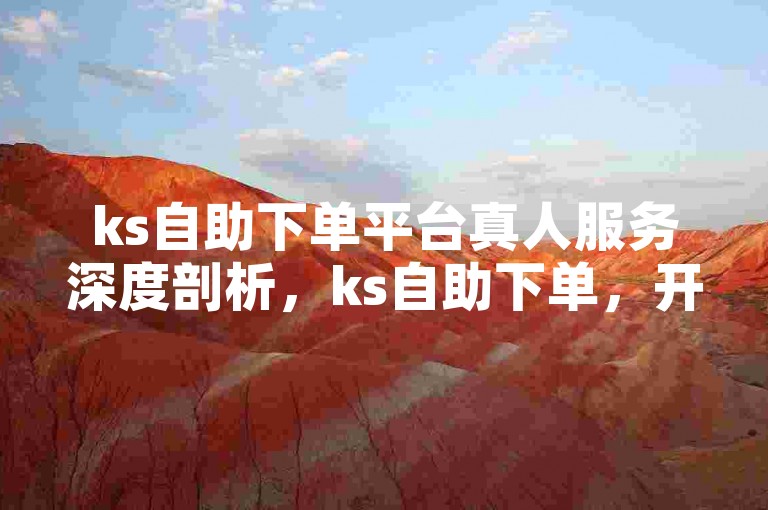 ks自助下单平台真人服务深度剖析，ks自助下单，开启无限精彩，2024必备技巧！