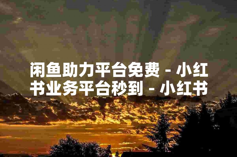 闲鱼助力平台免费 - 小红书业务平台秒到 - 小红书业务高效处理
