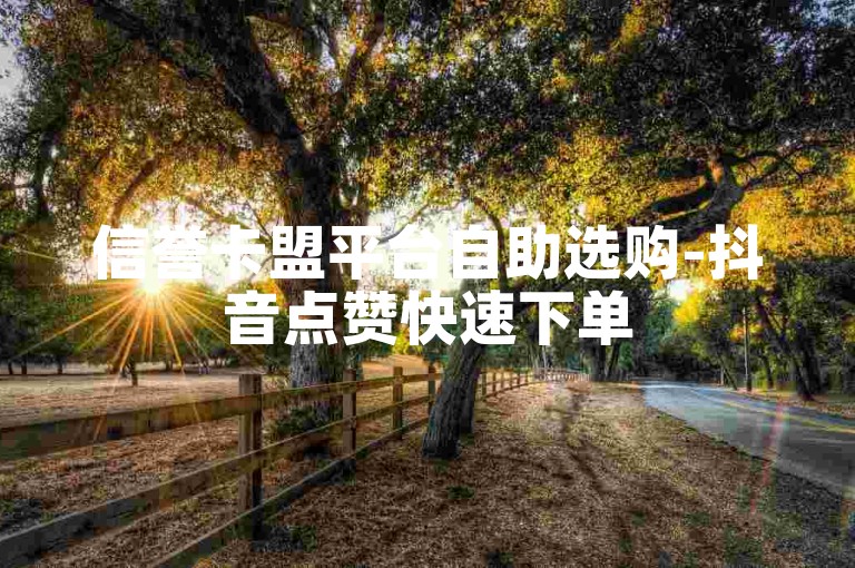 信誉卡盟平台自助选购-抖音点赞快速下单